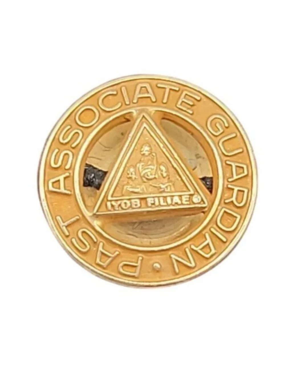 10k Past Associate Guardian Tie Tac IYOB Filiae Solid Gold Mason Pin 1.21 Grams
